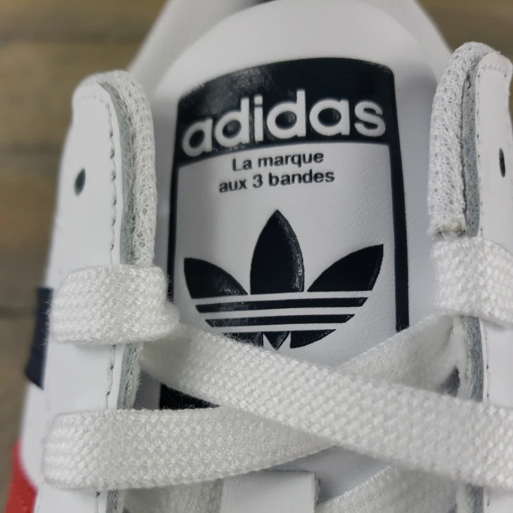 adidas Superstar Originals Men's Shoes White/Red/Dark Navy Shell Toe - Picture 8 of 10